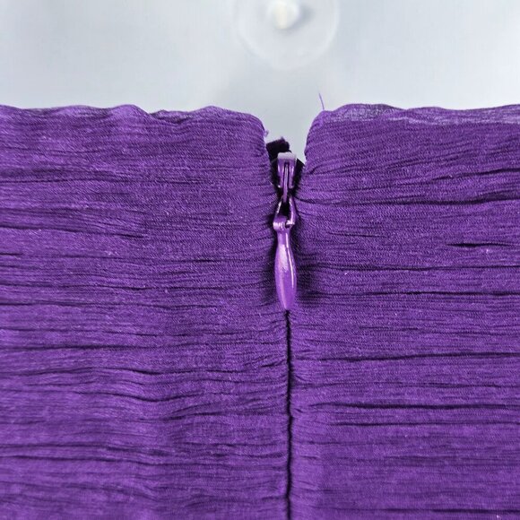 J Crew Size 4 Strapless Purple Dress 100% Silk Sweetheart Neckline Faux Wrap Top - Picture 11 of 15